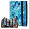 Rossy 4 Pocket Card Binder, 400 Cards Trading Card Binder Holder Card Collection Binder Card Album Double Sided Pockets Card Holder Card Case for Sports Cards,Baseball Card,Blue Butterfly view 1