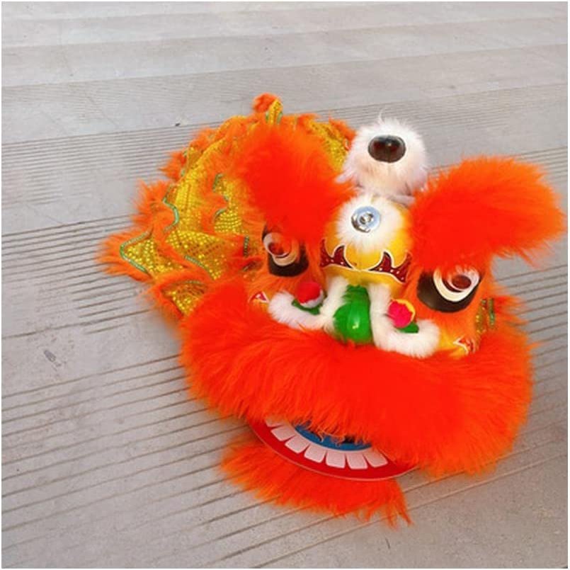 OLOTU Dance Lion 12 in Lion Dance Head 3D Dragon Head for Kids and Adults Chinese New Year Dragon Dance Wulong Set Dragon Fitness Ribbon Perfect Lifelike