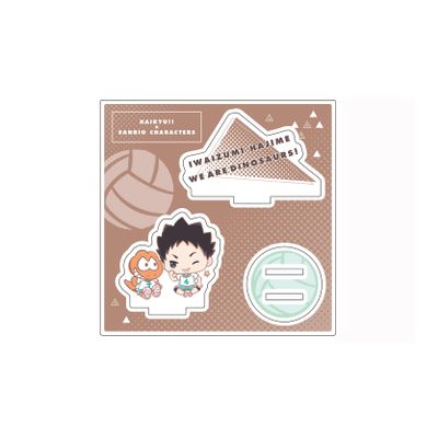A3 Haikyu!!x Sanrio Characters 06 Hajime Iwaizumi / Weir Dynasores! [Mini Character Illustration] Acrylic Figure Plate 4.7 x 4.7 inches (120 x 120 mm) KAF-HIKS-06