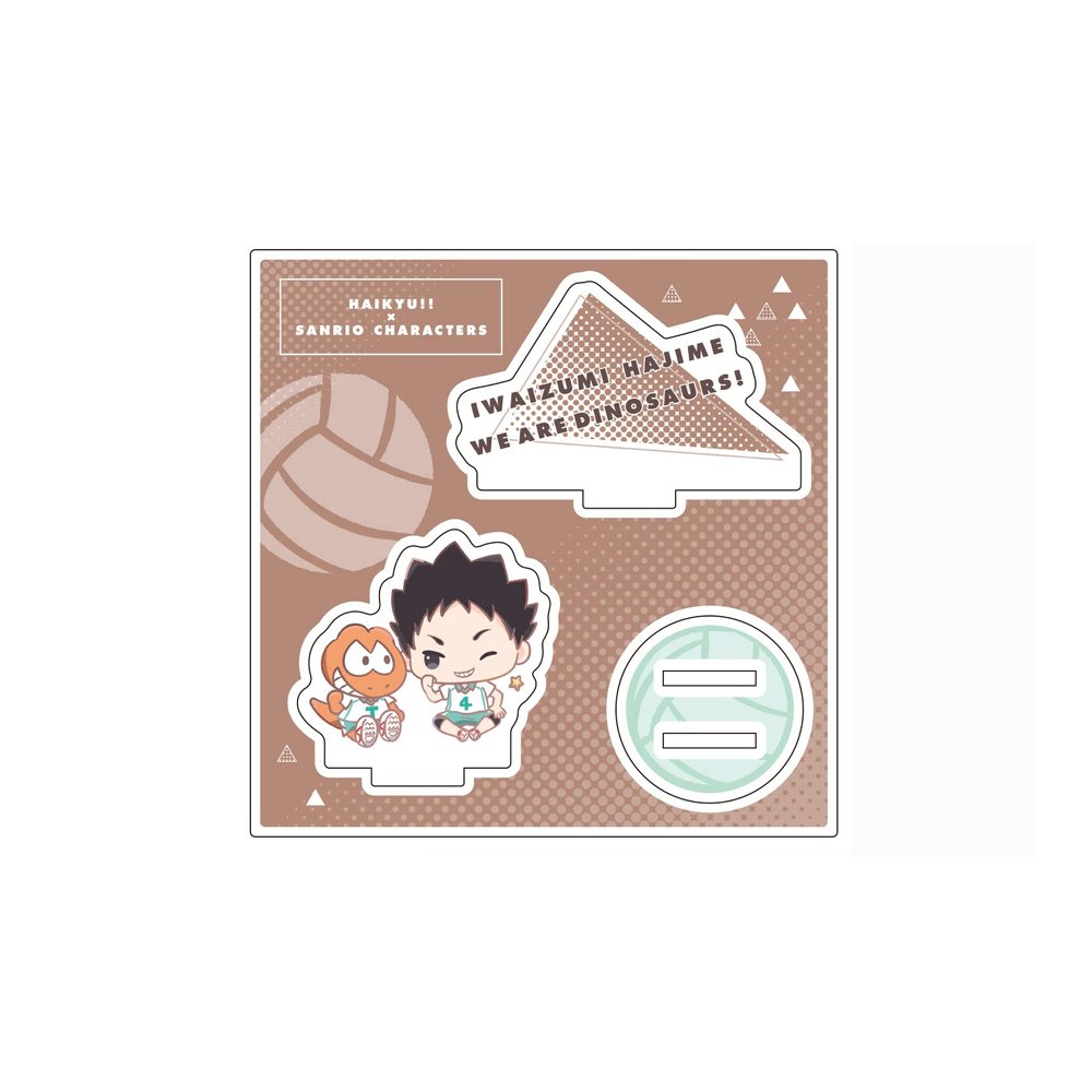 A3 Haikyu!!x Sanrio Characters 06 Hajime Iwaizumi / Weir Dynasores! [Mini Character Illustration] Acrylic Figure Plate 4.7 x 4.7 inches (120 x 120 mm) KAF-HIKS-06
