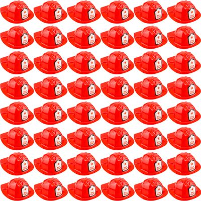 Cotiny 48 Pack Kids Fire Helmet Cosplay Hats for Firefighter Party Dress Up Halloween