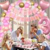 Balterever 3rd Birthday Decorations for Girls Pink Rose Gold for Girls Little Miss Threenager Birthday Decorations Little Miss Threenager Cake Cupcake Toppers Banner view 4