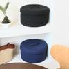 Sea Team Round Cotton Rope Storage Basket with Lid, Lidded Woven Storage Bin, Nursery Storage Container, Diaper Caddy, Baby Shower Basket, Box, Organizer, 11.8 x 11.8 x 6.7 Inches (Medium, Navy Blue) view 3