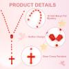 SHAOQINLIN 120 Pcs Plastic Rosary, 17 Inch Bulk Rosaries Prayer Plastic Rosary Beads Assorted Cross Rosaries Easter Gift Religious Cross 6 Colors view 3