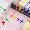 SHAOQINLIN 120 Pcs Plastic Rosary, 17 Inch Bulk Rosaries Prayer Plastic Rosary Beads Assorted Cross Rosaries Easter Gift Religious Cross 6 Colors view 4