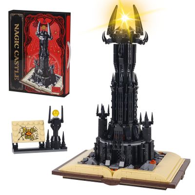 Bibilock Lord of The Rings Castle Building Blocks Toys,Creator Architecture Dark Tower Magic Book Building Set, Best Choice for 12+ Boys, Girls or Adults.