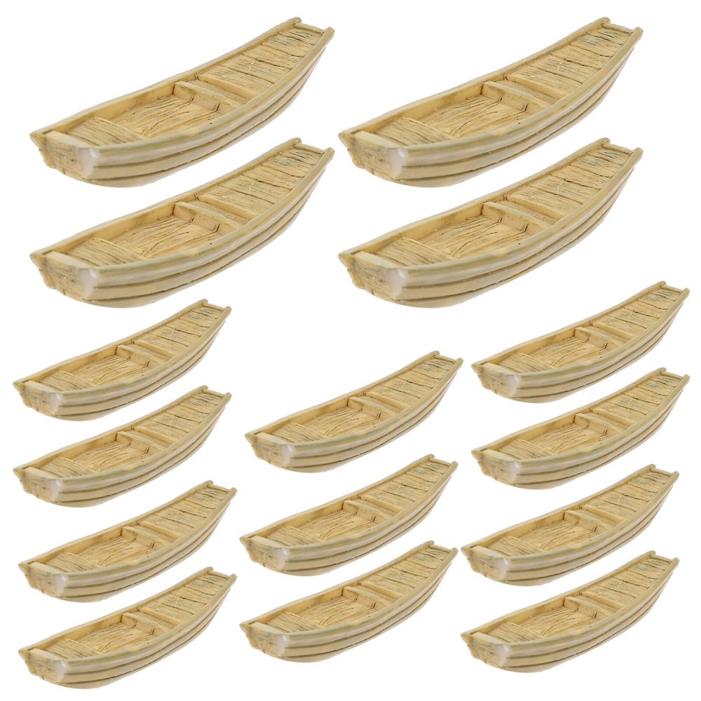 NUOBESTY 15Pcs Miniature Boat Resin Fishing Ship Model for Fairy Garden Accessories, DIY Micro Landscape Decoration, Sand Tray Miniatures, Terrarium & Bonsai Ornament