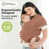 KeaBabies Baby Wrap Carrier - All in 1 Original Baby Carrier Newborn to Toddler Sling, Easy to Wear, Hands Free Bonding, Lightweight, Breathable Infant Wraps (Terracotta) view 2