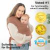 KeaBabies Baby Wrap Carrier - All in 1 Original Baby Carrier Newborn to Toddler Sling, Easy to Wear, Hands Free Bonding, Lightweight, Breathable Infant Wraps (Terracotta) view 3