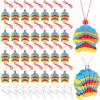 Yinkin 30 Pcs Sand Art Bottle Shell Necklaces Art Craft Bulk for Kids Craft Party Supplies Party Favors DIY Activity Group Included 10 Pcs Small Clear Plastic Mini Funnels, Sand Not Included view 1