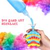 Yinkin 30 Pcs Sand Art Bottle Shell Necklaces Art Craft Bulk for Kids Craft Party Supplies Party Favors DIY Activity Group Included 10 Pcs Small Clear Plastic Mini Funnels, Sand Not Included view 4