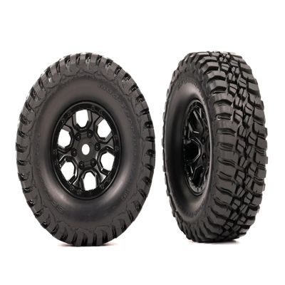 Traxxas 9774 Tires & Wheels, Black 1.0' Wheels BFGoodrich Mud-Terrain Tires (2)