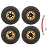 Pilipane 1/10 RC Tire,1.9inch 102mm4pcs Rubber Tire Skin, Plastic/Metal Inflatable Tire Upgrade Spare Parts Accessory with Pump Needle Connection Cable for 1/10 RC Car (Gold BA19202) view 1