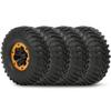 Pilipane 1/10 RC Tire,1.9inch 102mm4pcs Rubber Tire Skin, Plastic/Metal Inflatable Tire Upgrade Spare Parts Accessory with Pump Needle Connection Cable for 1/10 RC Car (Gold BA19202) view 2