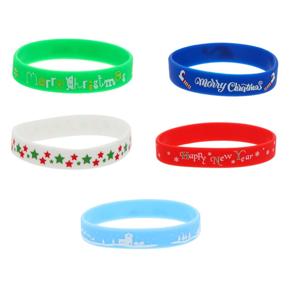 BESPORTBLE 5pcs Christmas Bracelets Decorative Xmas Wristbands for Parties Comfortable Wear for Holiday Themes Festive Wristbands for Daily Use and Celebrations