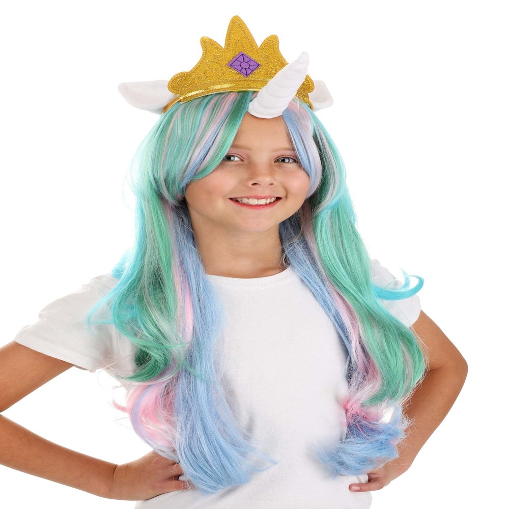 Fun Costumes My Little Pony Princess Celestia Wig Wig, Crown, Ears, Horn Kid's Costume Accessory - Standard - Blue
