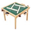 MJTABLE Mahjong Folding Table with Drawers,Wood Square 4 Player Domino Card Game Table with Green Felt and Cup Holders for Table, Board Game, Camping view 1