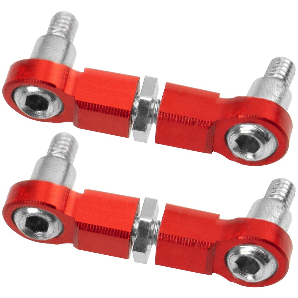 2Pcs Vgoohobby Aluminum Rear Link Rod Adjustable Ball Joint Rod Compatible with Wltoys K969 K979 K989 K999 P929 P939 1/28 RC Car Upgrades Parts (Red)