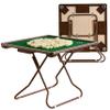 Mahjong Table Foldable, 4-Player Card Game Table with Green Felt and Cup Holders, Mahjong Table for Playing Mahjong, Pokers, Dominoes, Jigsaw Puzzles, Board Game view 1
