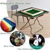 Mahjong Table Foldable, 4-Player Card Game Table with Green Felt and Cup Holders, Mahjong Table for Playing Mahjong, Pokers, Dominoes, Jigsaw Puzzles, Board Game view 3