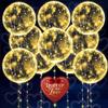 10 Pcs LED Balloons Light Up Balloons for Parties  Clear 18" Balloon with Gold String Lights & Individual Switch  Light Up Valentines Day Decorations for Holiday Parties, Batteries Not Included view 1