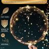 10 Pcs LED Balloons Light Up Balloons for Parties  Clear 18" Balloon with Gold String Lights & Individual Switch  Light Up Valentines Day Decorations for Holiday Parties, Batteries Not Included view 3