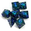 Sage's Portal Jiggling Eye Liquid Core 7-PC Sharp Edge Resin Polyhedral DND Dice Set for Dungeons and Dragons Pathfinder TTRPG (Eye of The Blue Beast) view 1
