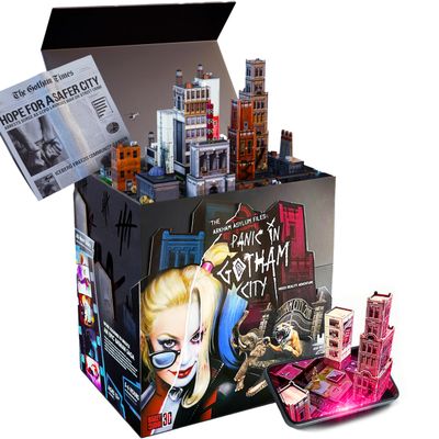 Infinite Rabbit Holes Arkham Asylum Files: Panic in Gotham City Augmented Reality Board Game - Escape Room-esque Batman Mystery with Harley Quinn and The Joker, Family Night - iPhone/iPad Only