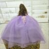A&C Quinceaeras and More Last Doll Sweet Sixteen Doll Muneca para Quinceanera Navy Blue with Silver Flowers dress Muneca con Vestido Navy blue Dress view 4