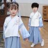 2-Piece Set Kindergarten Performance Chinese Traditional Tang Suits Three-Character Scripture Hanfu for Kids view 2