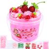 Crystal Slime, Pink Strawberry Jelly Cube Glimmer Crunchy Clear Slime with 8 Add-ins, Idea Stress Relief Toy, Kids Party Favor, Birthday Easter Christmas New Year Gift for Girls & Boys Age 6 7 8 9 10+ view 1