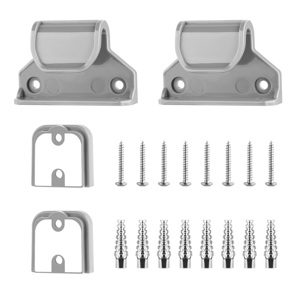 Retractable Baby Gate Replacement Parts Kit, Pet Gate Full Set Wall Mounting Hardware with Brackets Anchors and Screws(Grey)