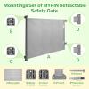 Retractable Baby Gate Replacement Parts Kit, Pet Gate Full Set Wall Mounting Hardware with Brackets Anchors and Screws(Grey) view 2