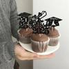 24 Pack 2025 Grad Cupcake Toppers Glitter Class of 2025 Congrats Grad Cap Cake Decoration Cupcake Picks for 2025 Graduation Theme School Party Supplies Black view 4