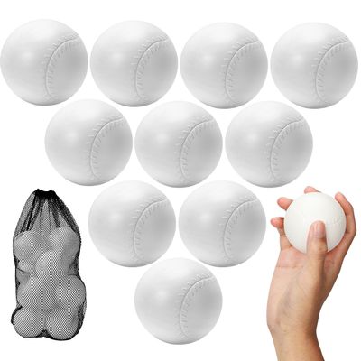 10 PCS Toddler & Little Kids Replacement T Ball Baseball Balls, Plastic Baseballs with Mesh Bag, 3.5-inch Oversized Tballs for Little Tikes Totsports T-Ball Set