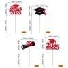 24 Pack Class of 2025 Cupcake Toppers Glitter Congrats Grad 2025 Done Diploma Cupcake Picks for Class of 2025 Graduation Theme Cake Decorations Party Supplies Red view 2