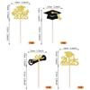 24 Pack 2025 Graduation Cupcake Toppers Glitter Class of 2025 Cupcake Picks Diploma Done Congrats Grad 2025 Cupcake Decorations for 2025 Graduation Theme Party Supplies Gold view 2