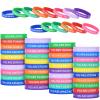 60 Pieces Inspirational Wristbands, Colorful Inspirational Rubber Bracelets Classroom prizes/Gifts for Students view 1
