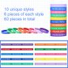 60 Pieces Inspirational Wristbands, Colorful Inspirational Rubber Bracelets Classroom prizes/Gifts for Students view 3