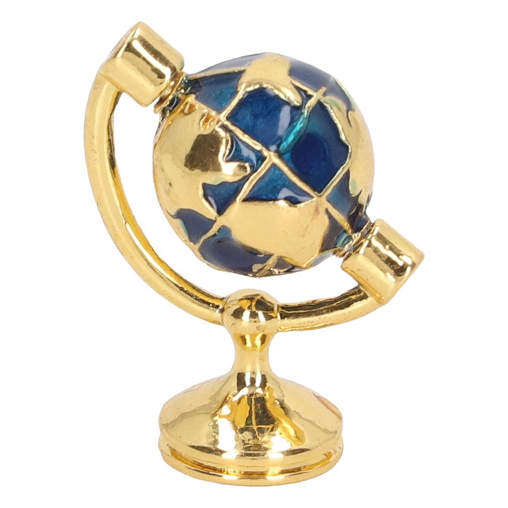 1:12 Miniature World Globe miniature dollhouse accessories Gold Realistic/Elegant Globe Dollhouse Study Furniture dollhouse bookcase accessories nan