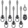 Dolibest Set of 6 Permanent Antirust Stainless Steel 304 Heavy Duty Swing Hangers, Playground Porch Yoga Seat,for Wood and Steel Beam Yoga Hammock Chair Punching 1500LB Capacity,180 Swing,9.64'' view 1