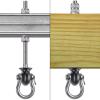 Dolibest Set of 6 Permanent Antirust Stainless Steel 304 Heavy Duty Swing Hangers, Playground Porch Yoga Seat,for Wood and Steel Beam Yoga Hammock Chair Punching 1500LB Capacity,180 Swing,9.64'' view 3