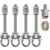 Dolibest Swing Hangers with Bearing - 4 Pack Stainless Steel 304 Hardware Hooks for Wood & Metal Beams, Ideal for Hanging Hammocks, Yoga Swings, Porch Swing, Boxing Bag 1500 LB Capacity - 5'' x M2/5'' view 1