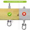 Dolibest Swing Hangers with Bearing - 4 Pack Stainless Steel 304 Hardware Hooks for Wood & Metal Beams, Ideal for Hanging Hammocks, Yoga Swings, Porch Swing, Boxing Bag 1500 LB Capacity - 5'' x M2/5'' view 3