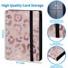 BREIDMKFM Trading Card Binder with 30 Sleeves, 4 Pocket Waterproof Card Book Holder Fits 240 Cards for Trading Cards, Football Cards, Pet Picture, Side Loading, Pink Leopard view 2
