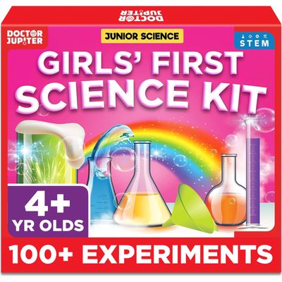 Doctor Jupiter Girls' First Science Kit for Kids Ages 4-5-6-7-8 | Birthday Gift Ideas for 4+ Year Old Girls | STEM Toy Kit with 100+ Experiments | Learning & Educational Projects