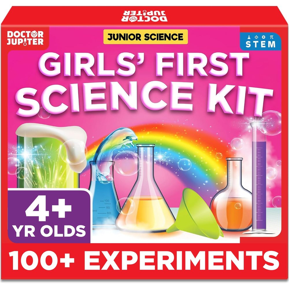 Doctor Jupiter Girls' First Science Kit for Kids Ages 4-5-6-7-8 | Birthday Gift Ideas for 4+ Year Old Girls | STEM Toy Kit with 100+ Experiments | Learning & Educational Projects