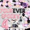 Jollyboom Four Ever Spooky Birthday Decorations, Halloween 4th Birthday Party Decorations Girl Pink and Purple Balloon Garland Kit Number 4 Balloon Spider Stickers for Girl 4th Bday Party view 4