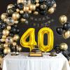 40th Birthday Decorations for Men Black and Gold Balloons Garland Arch Kit with Number 40 Foil Confetti Balloons Happy Birthday Bunting Banner Black Gold Party Decor for 40 Years Old Women Anniversary view 3