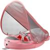 AnjeeIOT Mambobaby Float with Canopy Baby Float Non-Inflatable Baby Pool Float Solid Swimming Float Upgraded Add Tail Never Flip Over for Infant 3-24 Months, Pink view 1
